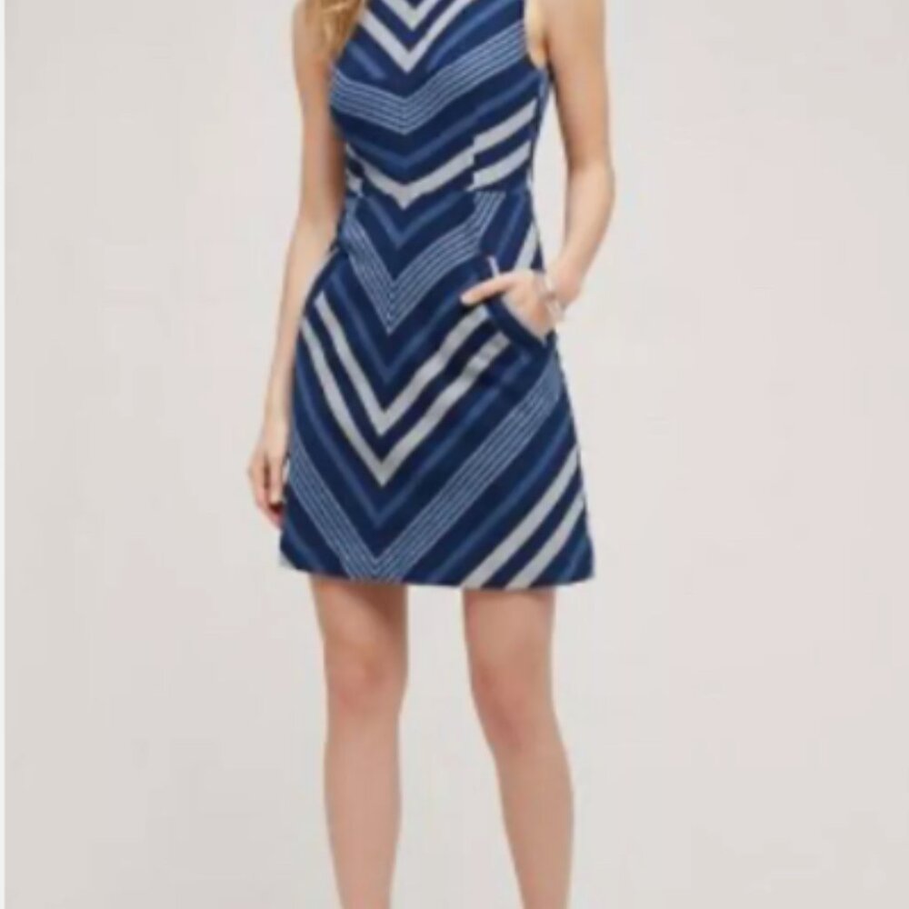 Anthropologie Maeve Antonia Chevron Striped Dress Size 0